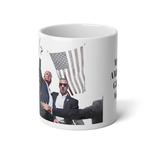 Patriotic White Ceramic Mug, 20oz